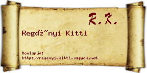Regényi Kitti névjegykártya