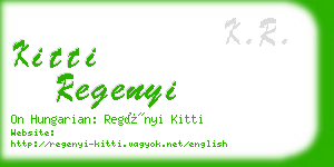 kitti regenyi business card